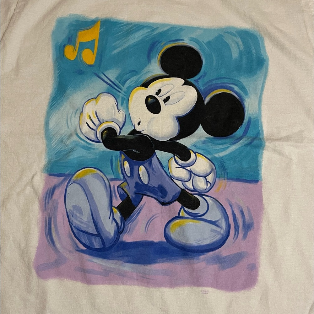Vintage Mickey Mouse Unlimited Adult Sz 2XL Gray Whistling Mickey Mouse Disney